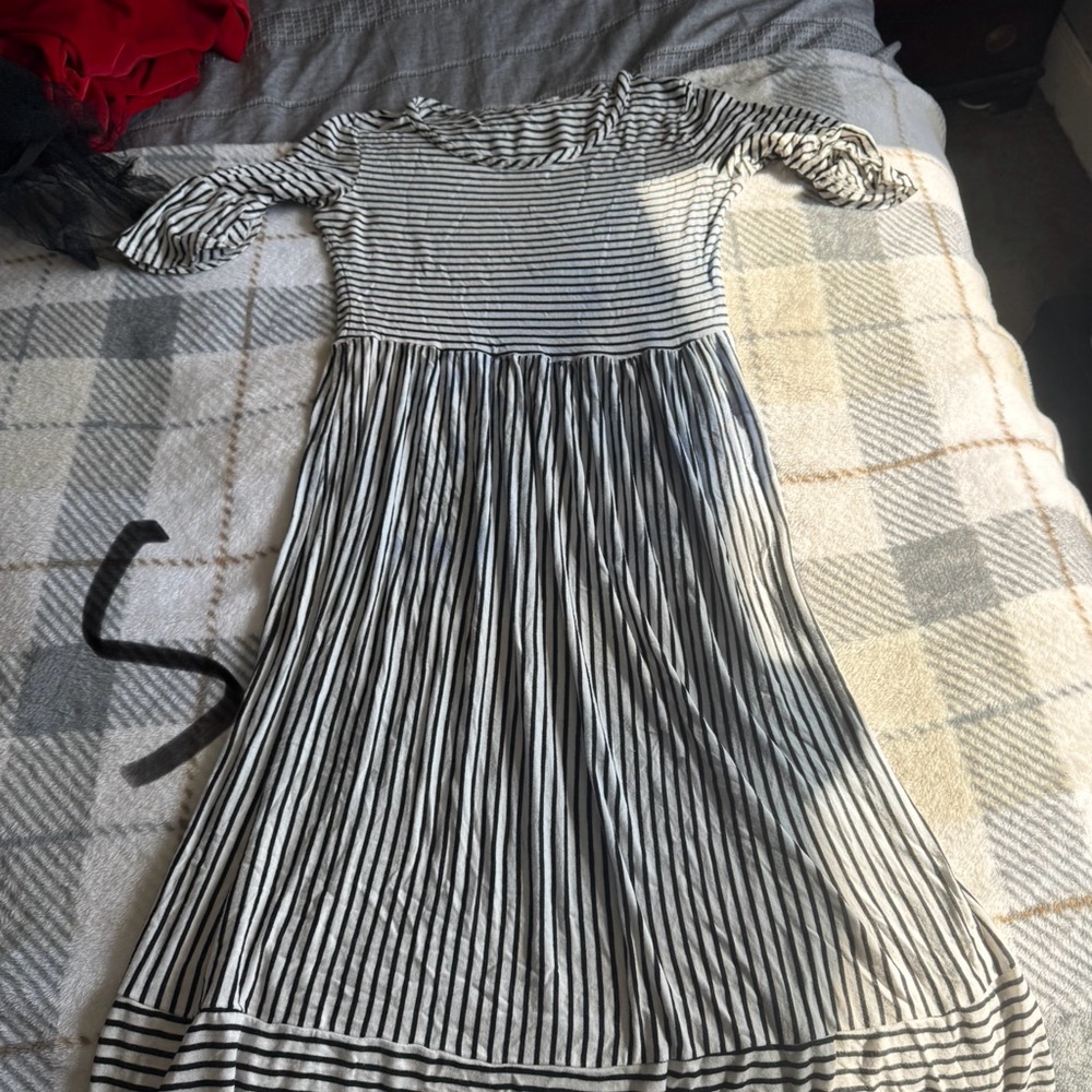 Striped Black and White Dress